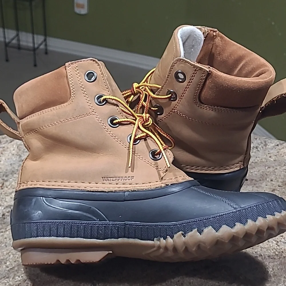 Sorel Cheyanne II Lace Boots - Tan Leather Size 8